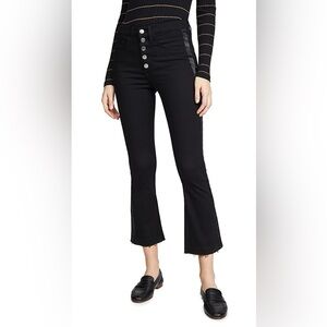 NWT Veronica Beard Carolyn Baby Boot Jeans Size24 Black Tuxedo Stripe Button Fly